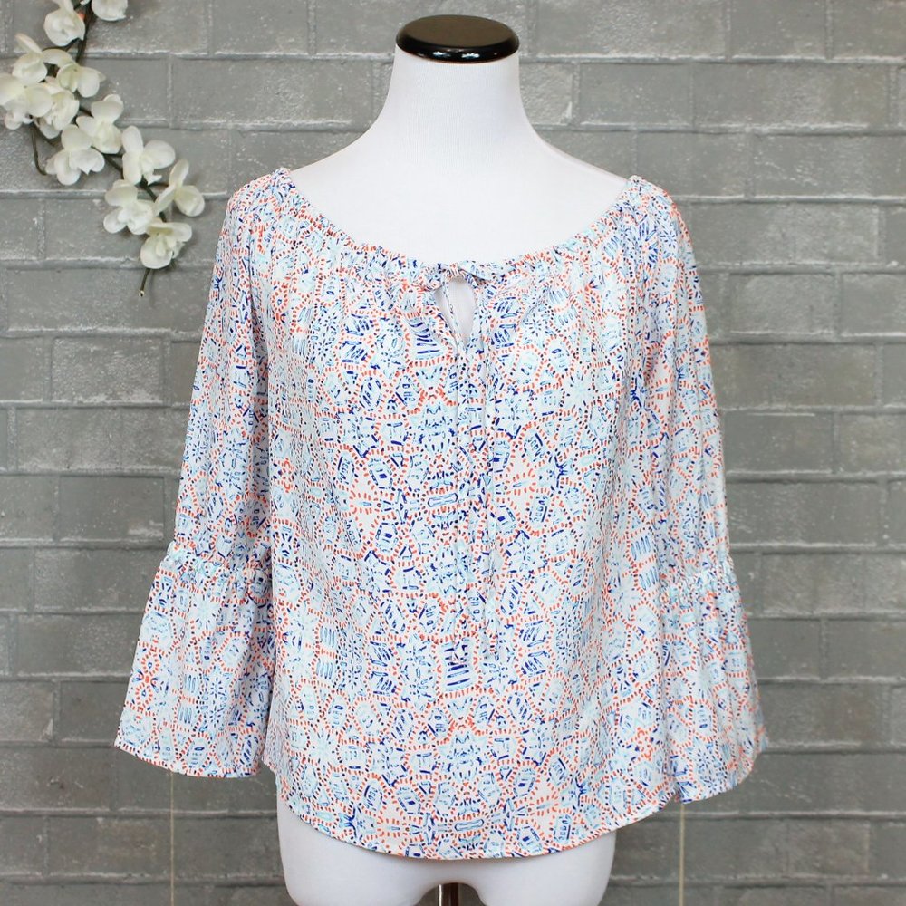 Cupcakes and Cashmere Printed Peasant Top